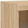 Sideboard with LED light 3 pieces engineered wood sonoma oak by , Sideboards - Ref: Foro24-3209137, Price: 227,01 €, Discount: %