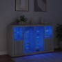 Sideboard mit LED-Licht, 3-teilig, Sonoma-Grau, Holzwerkstoff von , Sideboards - Ref: Foro24-3209140, Preis: 217,12 €, Rabatt: %