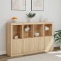 Sideboard with LED light 3 pieces engineered wood sonoma oak by , Sideboards - Ref: Foro24-3209116, Price: 250,68 €, Discount: %