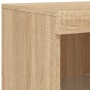 Sideboard with LED light 3 pieces engineered wood sonoma oak by , Sideboards - Ref: Foro24-3209116, Price: 250,68 €, Discount: %