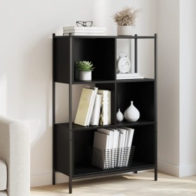 Estantería de madera de ingeniería negra 72x28x109 cm de , Librerías y estanterías - Ref: Foro24-838883, Precio: 61,99 €, Des...