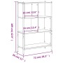 Black engineered wood shelf 72x28x109 cm by , Bookcases and shelves - Ref: Foro24-838883, Price: 61,31 €, Discount: %