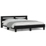 Estructura de cama cabecero y luces LED negra 180x200 cm de , Camas y somieres - Ref: Foro24-3207526, Precio: 210,46 €, Descu...