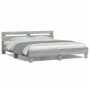 Estructura de cama cabecero y luces LED gris Sonoma 180x200 cm de , Camas y somieres - Ref: Foro24-3207530, Precio: 167,75 €,...