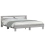 Estructura de cama cabecero y luces LED gris Sonoma 180x200 cm de , Camas y somieres - Ref: Foro24-3207530, Precio: 167,75 €,...