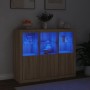 Sideboard mit LED-Licht, 3-teilig, Holzwerkstoff Sonoma-Eiche von , Sideboards - Ref: Foro24-3209102, Preis: 204,97 €, Rabatt: %