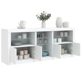 Sideboard with white LED lights 162x37x67 cm by , Sideboards - Ref: Foro24-3209030, Price: 204,99 €, Discount: %