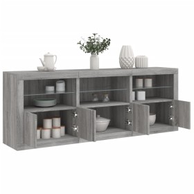 Sideboard mit LED-Leuchten Sonomagrau 181,5x37x67 cm von , Sideboards - Ref: Foro24-3209007, Preis: 213,70 €, Rabatt: %