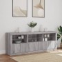 Sideboard with LED lights Sonoma gray 181.5x37x67 cm by , Sideboards - Ref: Foro24-3209007, Price: 209,99 €, Discount: %