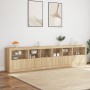 Sideboard with LED lights Sonoma oak 283x37x67 cm by , Sideboards - Ref: Foro24-3209018, Price: 289,95 €, Discount: %