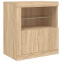 Sideboard with LED lights Sonoma oak 283x37x67 cm by , Sideboards - Ref: Foro24-3209018, Price: 289,95 €, Discount: %