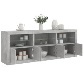 Concrete gray sideboard with LED lights 181.5x37x67 cm by , Sideboards - Ref: Foro24-3209005, Price: 192,99 €, Discount: %