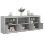 Betongraues Sideboard mit LED-Leuchten 181,5 x 37 x 67 cm von , Sideboards - Ref: Foro24-3209005, Preis: 205,65 €, Rabatt: %