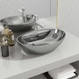 Lavabo con rebosadero 58,5x39x21 cm cerámica plateado de vidaXL, Lavabos - Ref: Foro24-143475, Precio: 89,87 €, Descuento: %