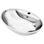 Lavabo con rebosadero 58,5x39x21 cm cerámica plateado de vidaXL, Lavabos - Ref: Foro24-143475, Precio: 89,87 €, Descuento: %