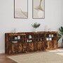 Sideboard mit LED-Leuchten, geräucherte Eiche, 202 x 37 x 67 cm von , Sideboards - Ref: Foro24-3209013, Preis: 234,90 €, Raba...