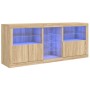 Aparador con luces LED roble Sonoma 181,5x37x67 cm de , Aparadores - Ref: Foro24-3209039, Precio: 193,65 €, Descuento: %