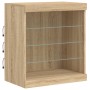 Sideboard with LED lights Sonoma oak 181.5x37x67 cm by , Sideboards - Ref: Foro24-3209039, Price: 198,71 €, Discount: %