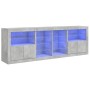 Aparador con luces LED gris hormigón 202x37x67 cm de , Aparadores - Ref: Foro24-3209047, Precio: 211,65 €, Descuento: %