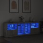 Concrete gray sideboard with LED lights 202x37x67 cm by , Sideboards - Ref: Foro24-3209047, Price: 213,24 €, Discount: %