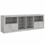 Concrete gray sideboard with LED lights 202x37x67 cm by , Sideboards - Ref: Foro24-3209047, Price: 213,24 €, Discount: %