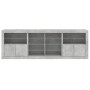 Concrete gray sideboard with LED lights 202x37x67 cm by , Sideboards - Ref: Foro24-3209047, Price: 213,24 €, Discount: %