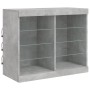 Concrete gray sideboard with LED lights 202x37x67 cm by , Sideboards - Ref: Foro24-3209047, Price: 213,24 €, Discount: %