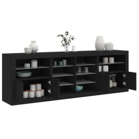 Sideboard with LED lights black 202x37x67 cm by , Sideboards - Ref: Foro24-3209045, Price: 216,88 €, Discount: %