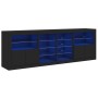 Sideboard with LED lights black 202x37x67 cm by , Sideboards - Ref: Foro24-3209045, Price: 222,72 €, Discount: %