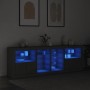 Sideboard with LED lights black 202x37x67 cm by , Sideboards - Ref: Foro24-3209045, Price: 222,72 €, Discount: %