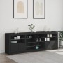 Sideboard with LED lights black 202x37x67 cm by , Sideboards - Ref: Foro24-3209045, Price: 222,72 €, Discount: %