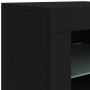 Sideboard with LED lights black 202x37x67 cm by , Sideboards - Ref: Foro24-3209045, Price: 222,72 €, Discount: %