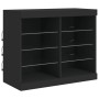 Sideboard with LED lights black 202x37x67 cm by , Sideboards - Ref: Foro24-3209045, Price: 222,72 €, Discount: %