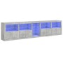 Aparador con luces LED gris hormigón 283x37x67 cm de , Aparadores - Ref: Foro24-3209026, Precio: 317,47 €, Descuento: %