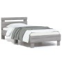 Cama con cabecero madera de ingeniería gris Sonoma 90x200 cm de , Camas y somieres - Ref: Foro24-838538, Precio: 83,10 €, Des...