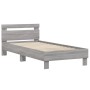 Sonoma gray engineered wood bed with headboard 90x200 cm by , Beds and slatted bases - Ref: Foro24-838538, Price: 83,10 €, Di...