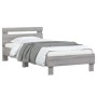 Sonoma gray engineered wood bed with headboard 90x200 cm by , Beds and slatted bases - Ref: Foro24-838538, Price: 83,10 €, Di...