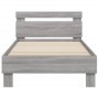 Sonoma gray engineered wood bed with headboard 90x200 cm by , Beds and slatted bases - Ref: Foro24-838538, Price: 83,10 €, Di...