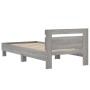 Sonoma gray engineered wood bed with headboard 90x200 cm by , Beds and slatted bases - Ref: Foro24-838538, Price: 83,10 €, Di...