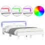 Estructura de cama con cabecero y luces LED blanco 150x200 cm de , Camas y somieres - Ref: Foro24-3207539, Precio: 158,99 €, ...