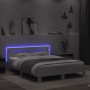 Estructura de cama con cabecero y luces LED blanco 150x200 cm de , Camas y somieres - Ref: Foro24-3207539, Precio: 158,99 €, ...