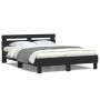 Bed frame with headboard and LED lights black 140x200 cm by , Beds and slatted bases - Ref: Foro24-3207547, Price: 198,61 €, ...