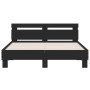 Bed frame with headboard and LED lights black 140x200 cm by , Beds and slatted bases - Ref: Foro24-3207547, Price: 198,61 €, ...