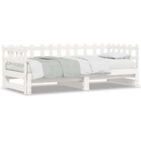 Removable sofa bed solid white pine wood 2x(90x200) cm by , Beds and slatted bases - Ref: Foro24-840389, Price: 193,31 €, Dis...