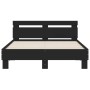 Bed frame with black engineered wood headboard 120x200 cm by , Beds and slatted bases - Ref: Foro24-3207428, Price: 153,86 €,...