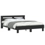 Estructura cama con cabecero madera ingeniería negro 140x190 cm de , Camas y somieres - Ref: Foro24-3207435, Precio: 167,56 €...