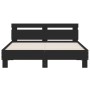 Bed frame with black engineered wood headboard 140x190 cm by , Beds and slatted bases - Ref: Foro24-3207435, Price: 167,56 €,...