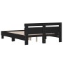 Estructura cama con cabecero madera ingeniería negro 140x190 cm de , Camas y somieres - Ref: Foro24-3207435, Precio: 161,99 €...