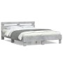 Cama con cabecero madera de ingeniería gris hormigón 140x190 cm de , Camas y somieres - Ref: Foro24-3207437, Precio: 153,08 €...