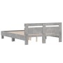 Cama con cabecero madera de ingeniería gris hormigón 140x190 cm de , Camas y somieres - Ref: Foro24-3207437, Precio: 153,08 €...